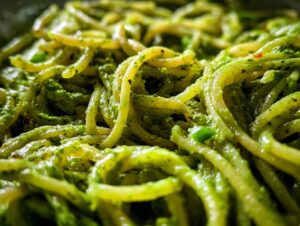 Avocado pesto pasta