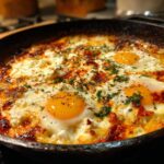 Baked feta eggs