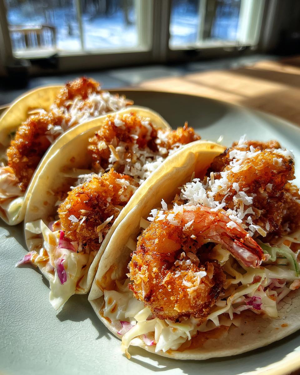 Coconut shrimp tacos - detail 1