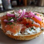 Smoked salmon bagels