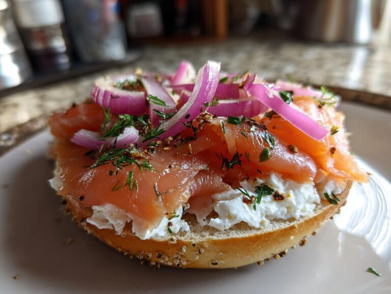 Smoked salmon bagels