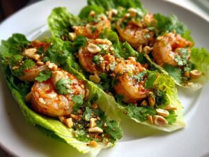 Spicy shrimp lettuce wraps