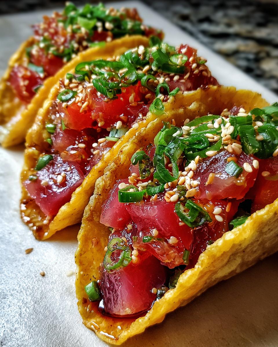 Tuna poke tacos - detail 1