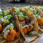Buffalo cauliflower tacos