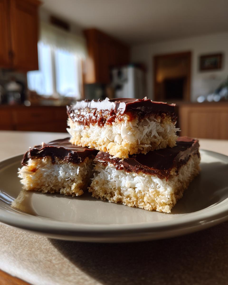 Chocolate coconut bars - detail 1
