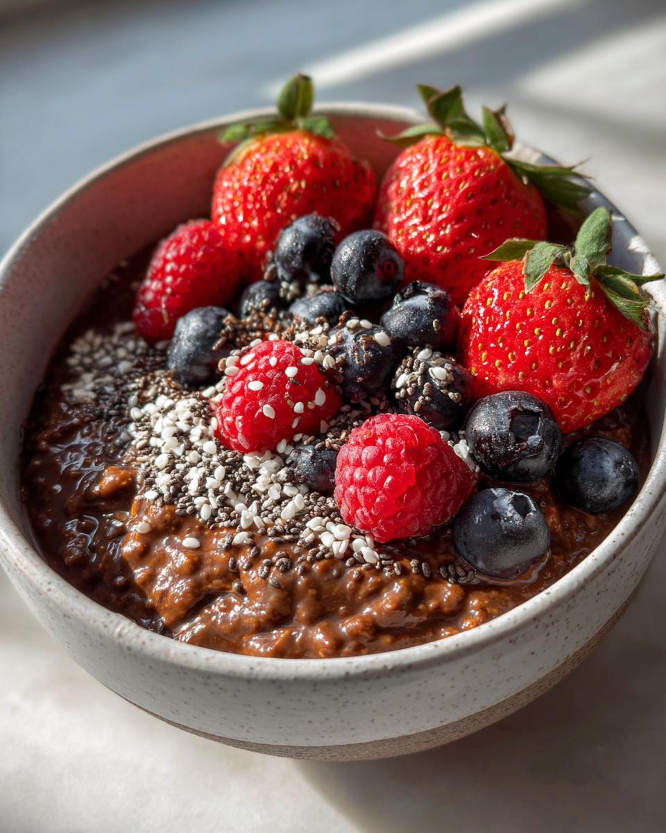 Chocolate protein oats - detail 1