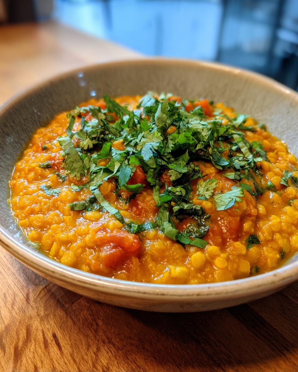 Coconut curry lentils - detail 1
