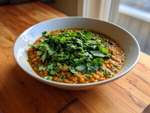 Coconut curry lentils