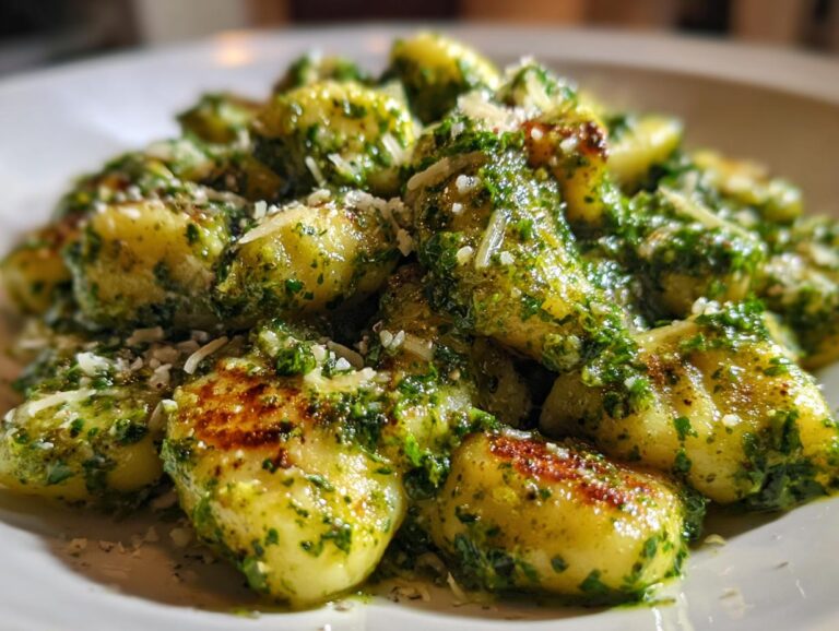 Creamy pesto gnocchi