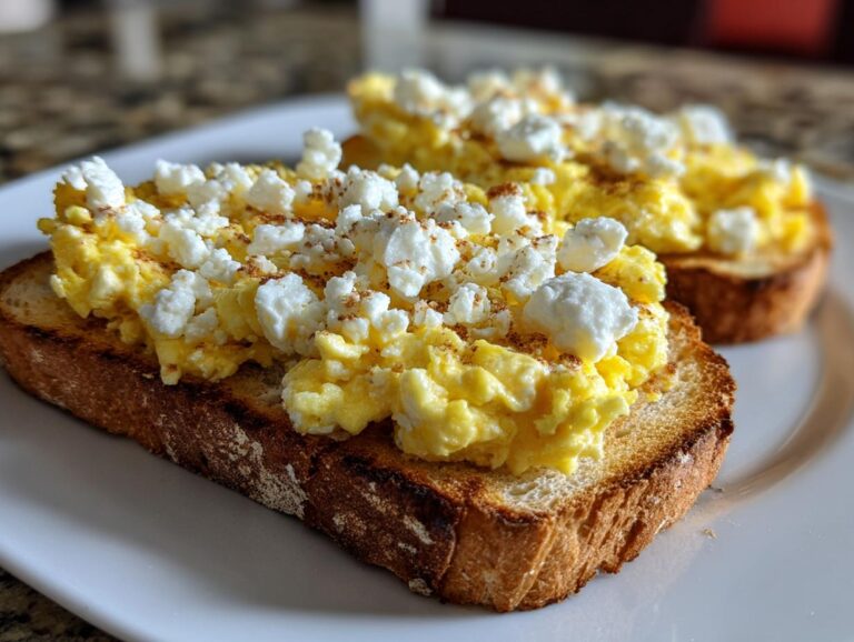 Feta egg toast