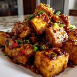 Honey soy glazed tofu