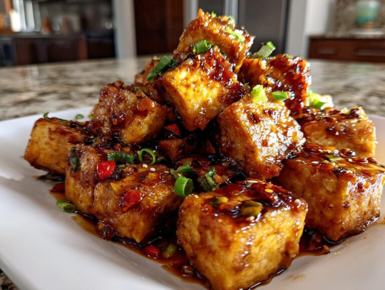 Honey soy glazed tofu