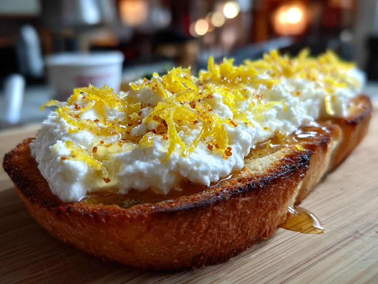 Amazing Lemon Ricotta Toast in 10 Minutes