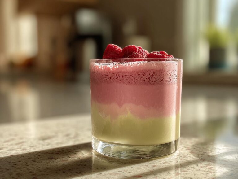 Raspberry matcha smoothie