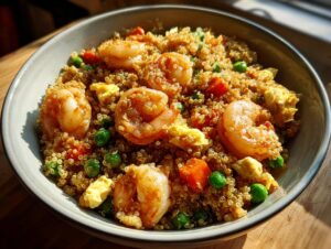 Shrimp fried quinoa
