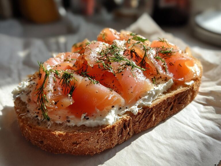Smoked salmon toast