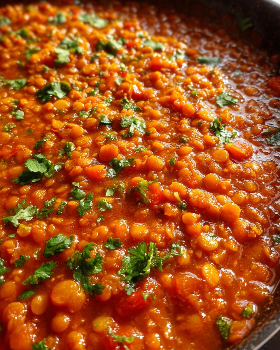 Spicy lentil curry - detail 1