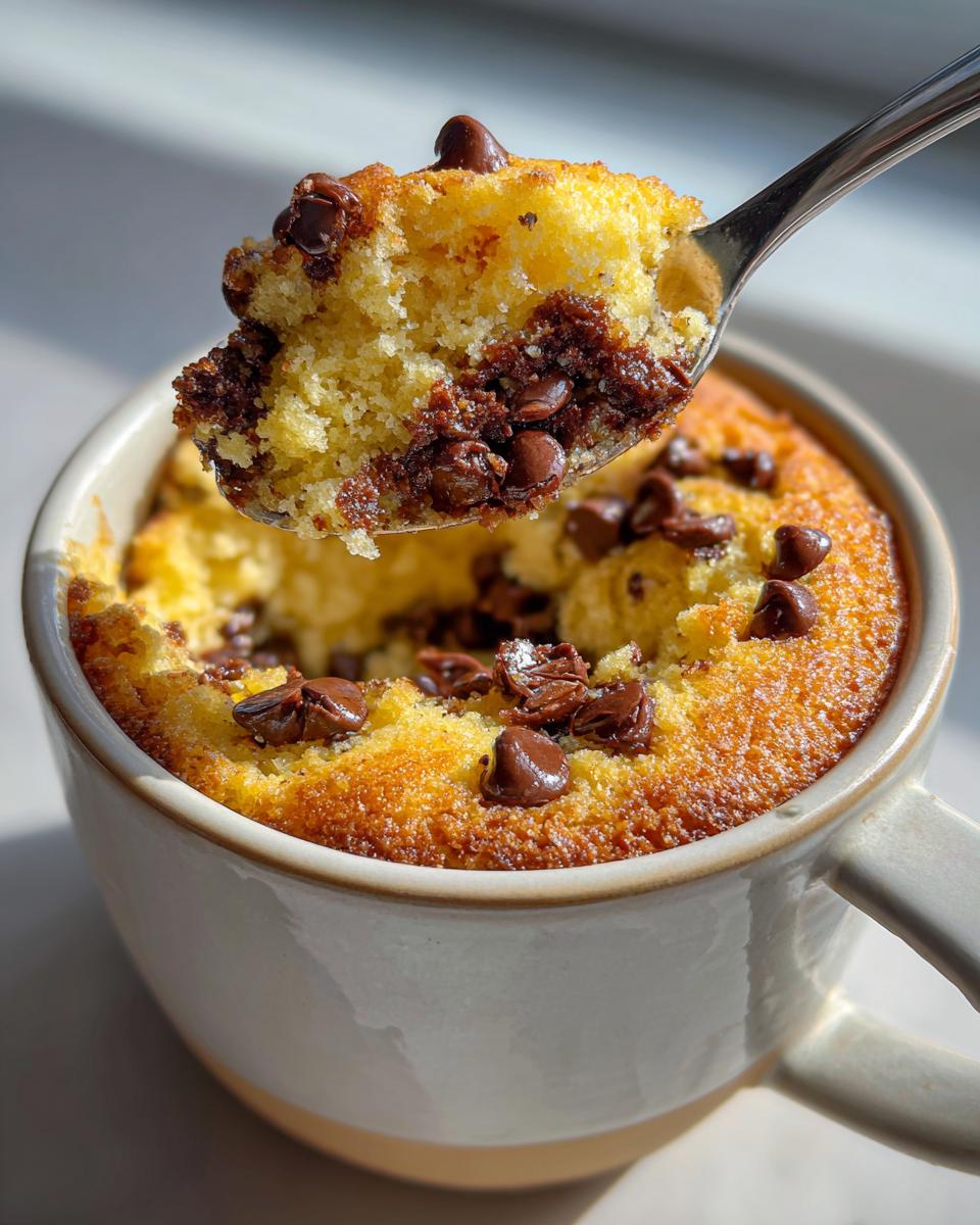 Chocolate chip mug cake - detail 1