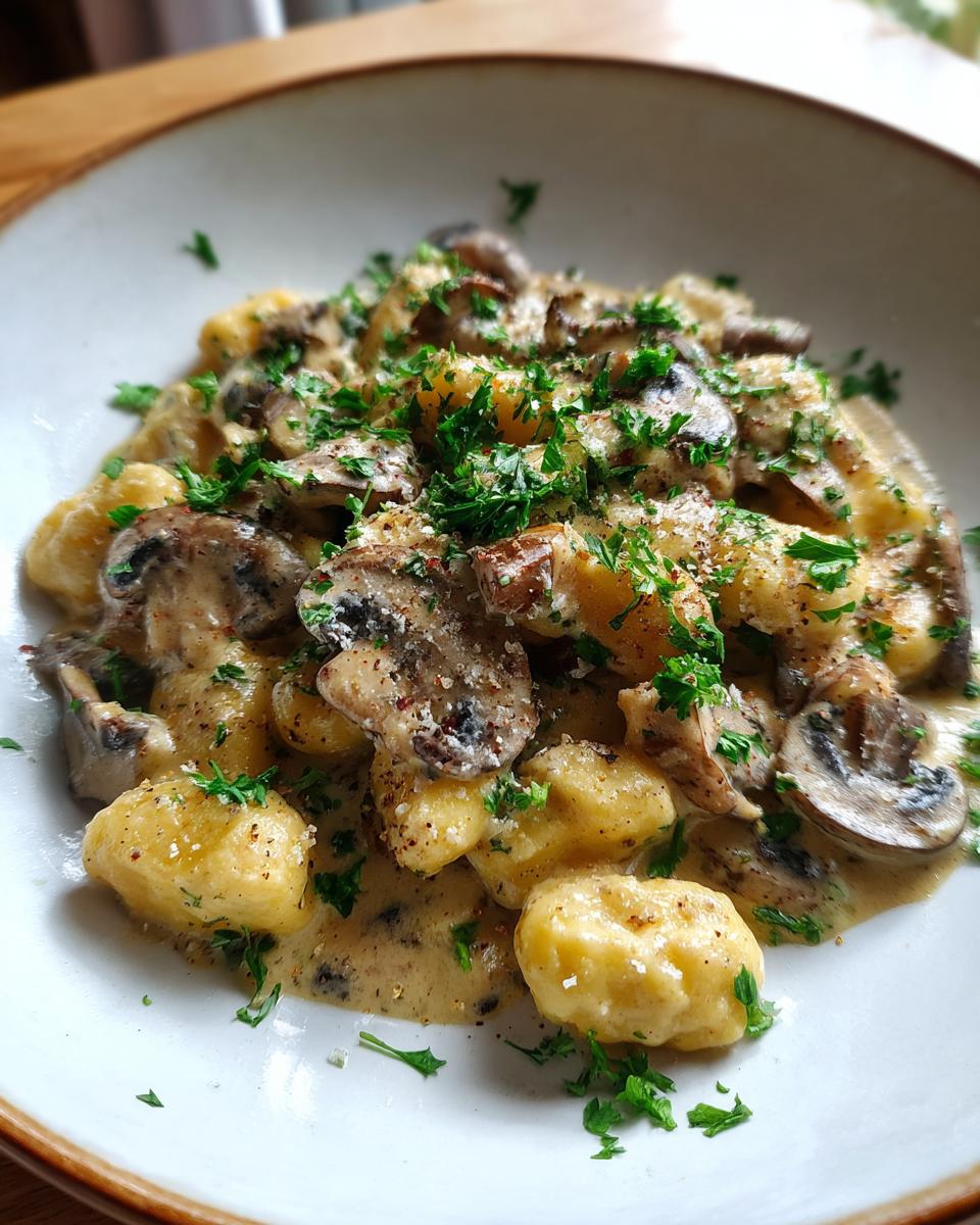 Creamy mushroom gnocchi - detail 1