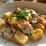 Creamy mushroom gnocchi
