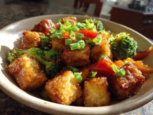 Crispy tofu stir fry