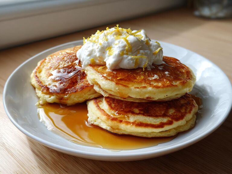 Lemon yogurt pancakes