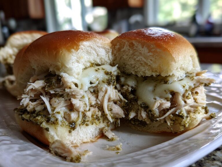 Pesto chicken sliders