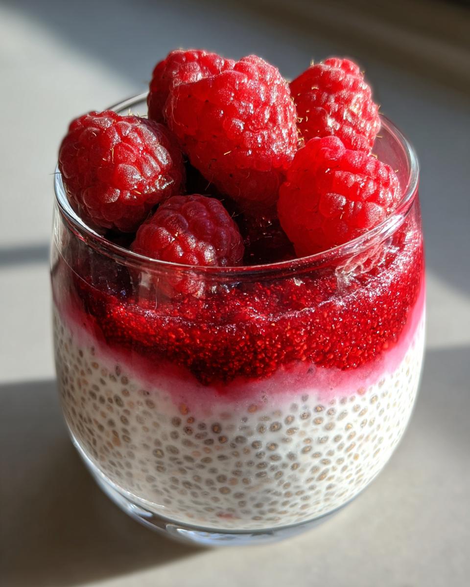 Raspberry chia pudding - detail 1