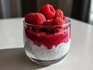Raspberry chia pudding
