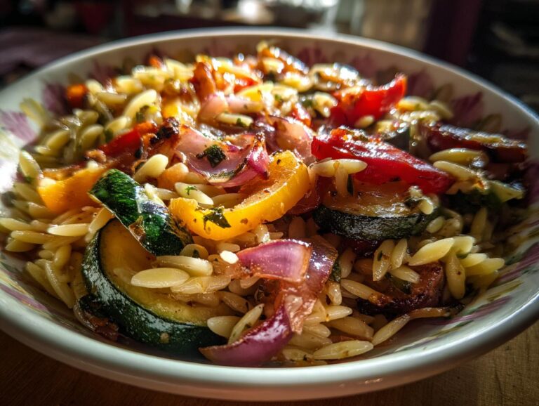 Roasted veggie orzo