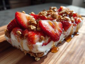 Strawberry yogurt bark