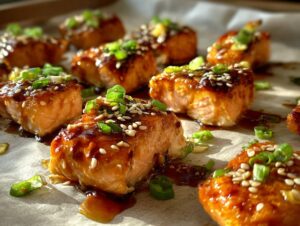 Teriyaki salmon bites