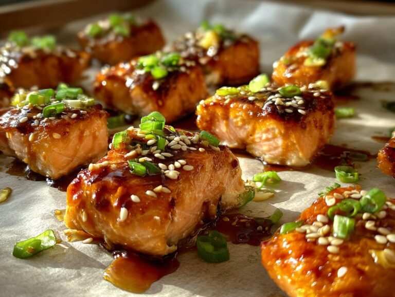 Teriyaki salmon bites