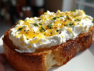 Whipped ricotta toast