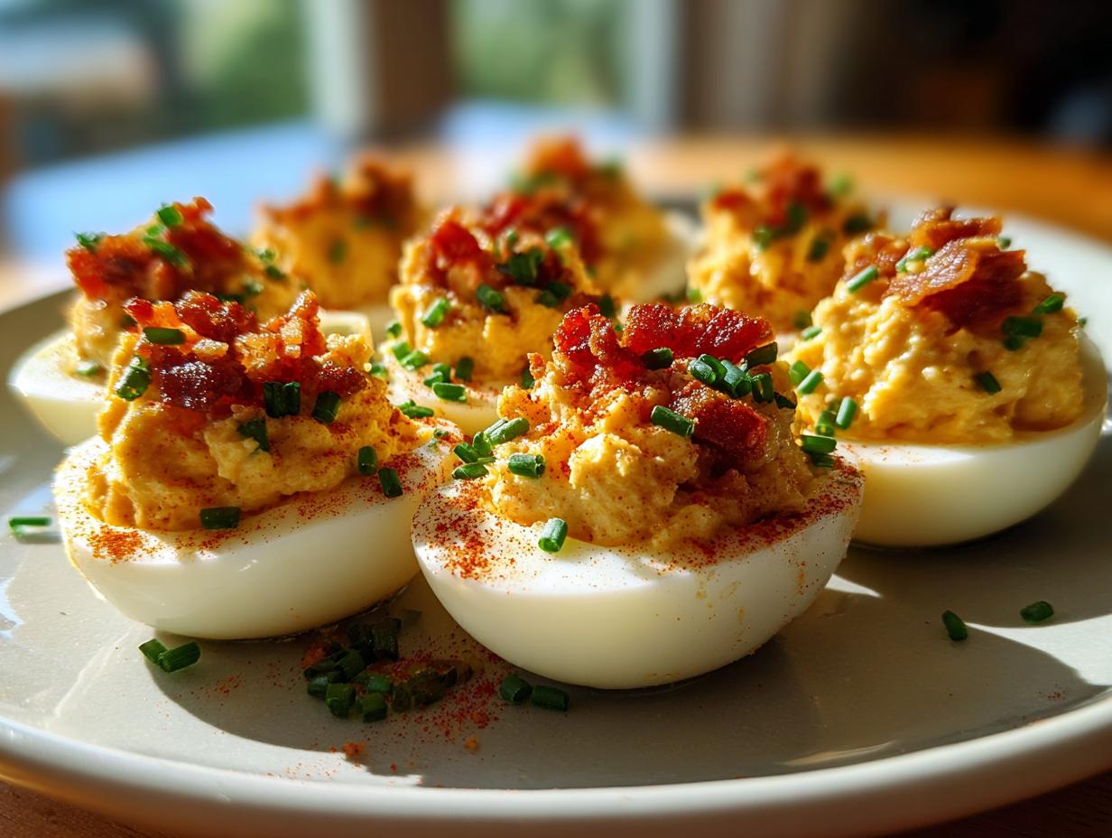 Sinful Loaded Deviled Eggs with Just 6 Ingredients
