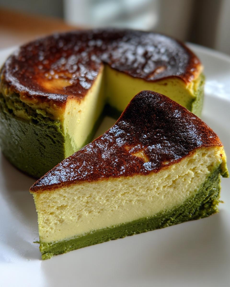 Matcha Basque Cheesecake - detail 1